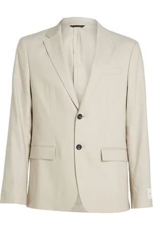 Calvin Klein Linen Lyocell Stretch Blazer Cream