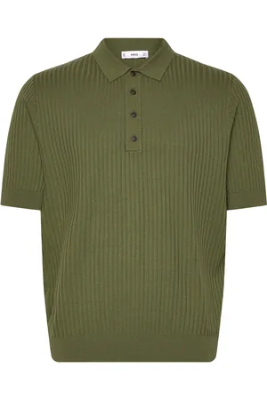 MANGO Rib-Knit Cotton-Blend Polo Shirt