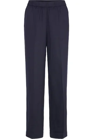GANT Linen Blend Pull On Pants Navy
