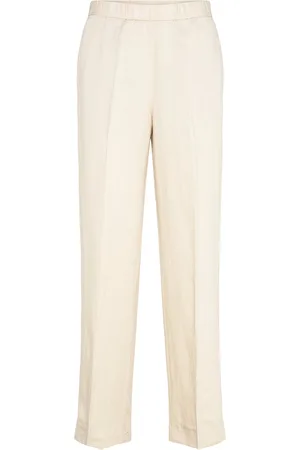 GANT Linen Blend Pull On Pants Beige