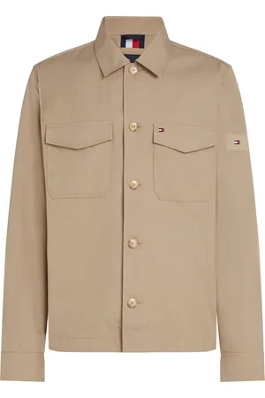 Tommy Hilfiger Cotton Nylon Shirt Jacket Beige