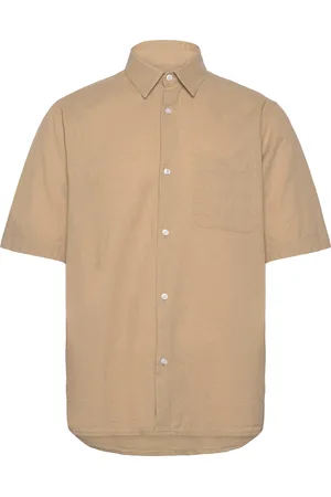Mads Norgaard Cotton Linen Victor Shirt Ss Beige