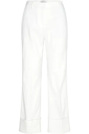 GANT Turn-Up Crease Pants White