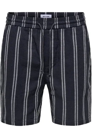 Only & Sons Onstrev Life Reg Struc Stripe Shorts Black