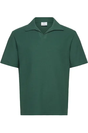 MANGO Regular-Fit Textured Polo Shirt Green