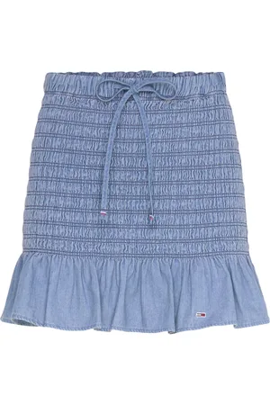Tommy Hilfiger Tjw Chambray Ruched Skirt Blue