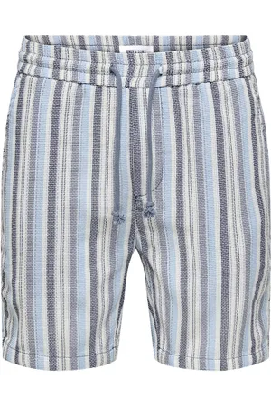 Only & Sons Onstrev Life Reg Struc Stripe Shorts Blue