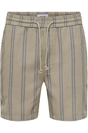 Only & Sons Onstrev Life Reg Struc Stripe Shorts Green