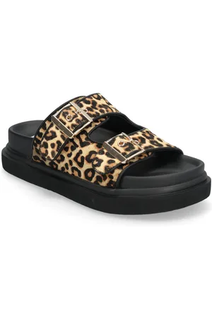 Bianco Biamilano Buckle Slide Calf Hair Brown