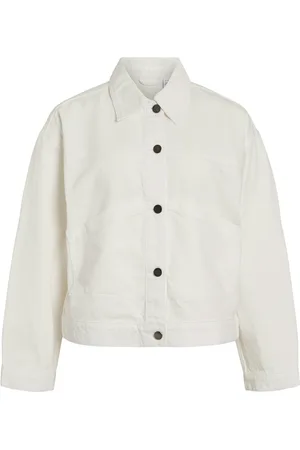 VILA Vipal L/S Denim Jacket/Bfs White