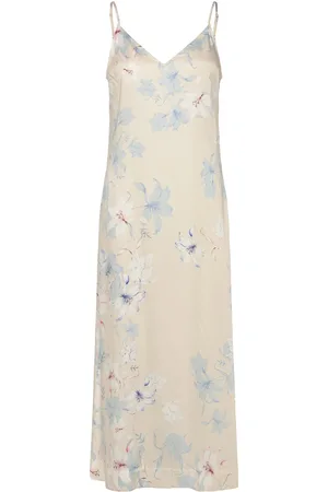 GANT Floral Print Slip Dress Cream