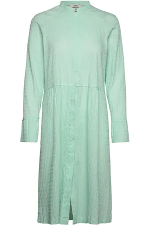 Mads Norgaard Crinckle Pop Dupina Dress Green