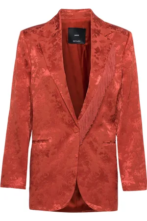 MANGO Jacquard Blazer Coral