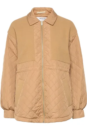 SELECTED Slfnorma Quilted Teddy Jacket W Brown