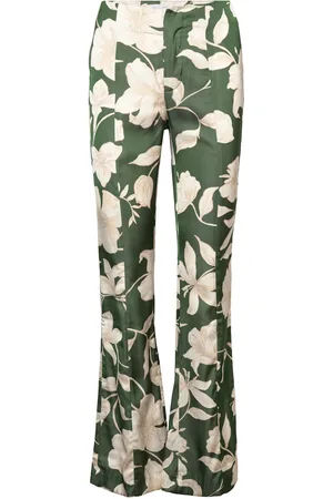 MANGO Flared Floral-Print Trousers