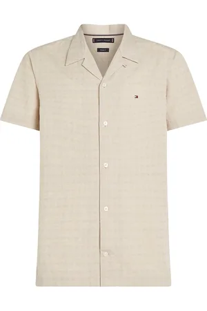 Tommy Hilfiger Cotton Linen Dobby Ss Rf Shirt Beige