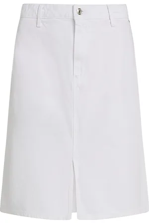 Tommy Hilfiger Dnm Knee Straight Skirt Rw White White