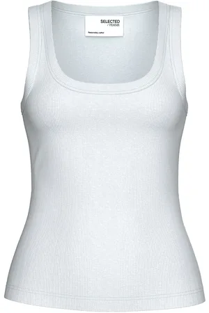 SELECTED Slfanna U-Neck Tank Top Noos White