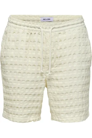 Only & Sons Onstel Braddock Waffle Shorts Cream