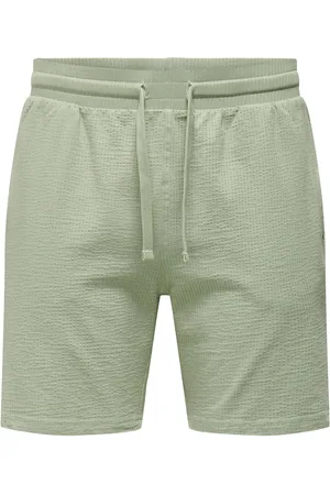 Only & Sons Onskian Life Reg Seersucker Shorts Noos Green