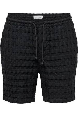 Only & Sons Onstel Braddock Waffle Shorts Black