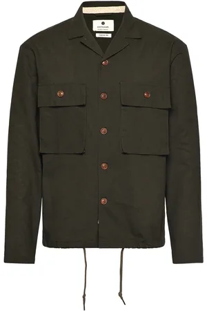 Anerkjendt Akotto Cot/Linen Overshirt Khaki