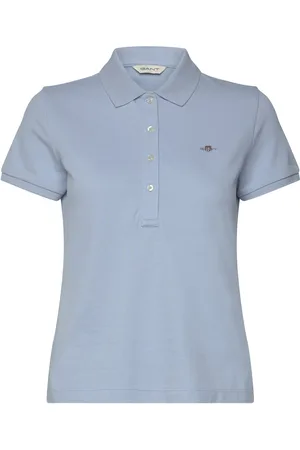 GANT Slim Sheild Cap Sleeve Pique Polo Blue