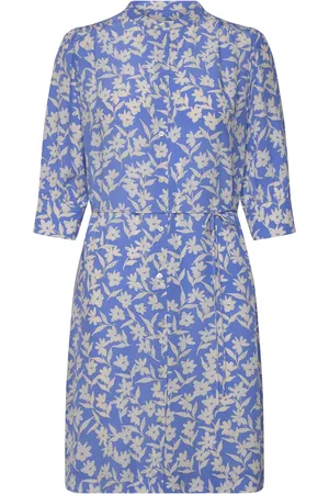 GANT Reg Floral Print Ss Shirt Dress Blue