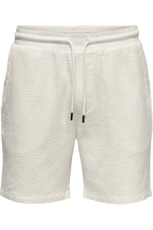 Only & Sons Onsbertil Waffle Shorts White