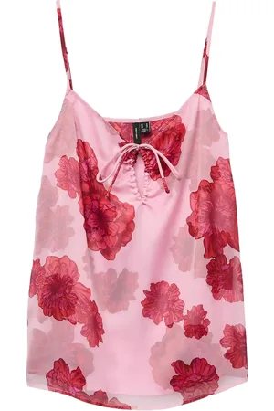 VERO MODA Vmthilda Teora Sl Singlet Wvn Ga Ce Pink