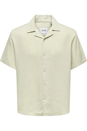 Only & Sons Onskari Resort Ss Shirt Visc Lin 0075 Cs Beige