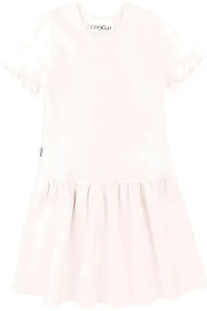 Gugguu Classic Rib Short Sleeve Dress Pink