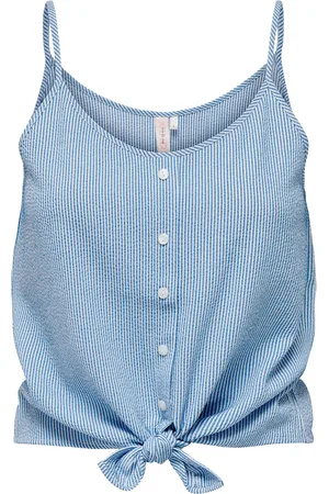 ONLY Onllecey Sl Knot Singlet Noos Wvn Blue