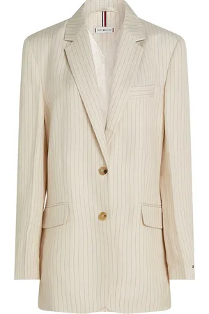 Tommy Hilfiger Viscose Linen Relaxed Sb Blazer Cream