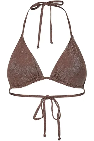 Pieces® Pclaomi Lurex Bikini Triangle Top Bc Brown