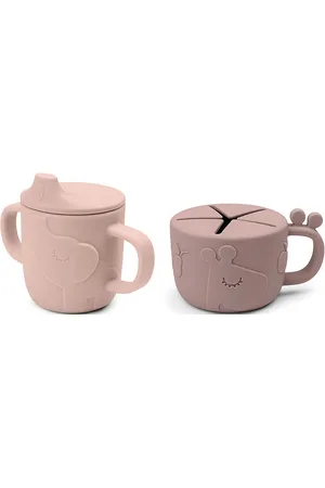 Done by Deer Peekaboo Spout/Snack Cup Set Deer Friends Pink D By Deer