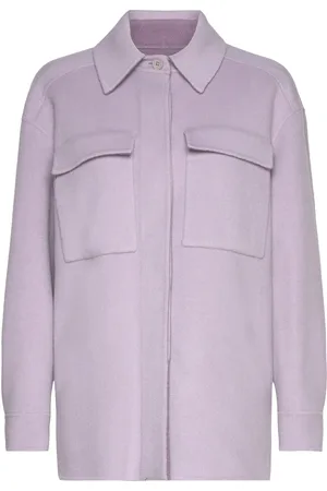 Calvin Klein Double Faced Wool Shacket Purple