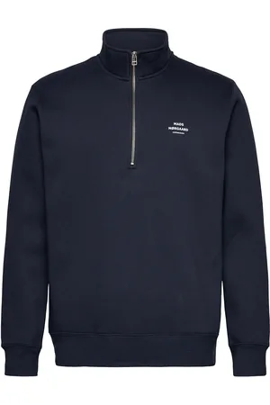 Mads Norgaard Standard Half Zip Logo Sweat Navy