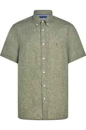 Tommy Hilfiger Pigment Dyed Linen Rf Shirt S/S Green