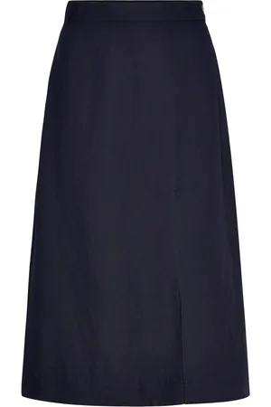 GANT Rel Midi Linen Blend Skirt Navy
