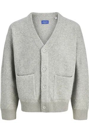 JACK & JONES Jorwinter Cropped Knit Cardigan Stydaw24 Grey Jack & J S