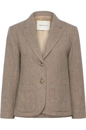 GANT Reg Herringb Short Blazer Beige