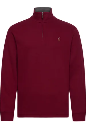 Ralph Lauren Estate-Rib Quarter-Zip Pullover Red