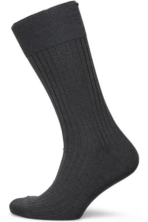 AN IVY Charcoal Ribbed Socks Black