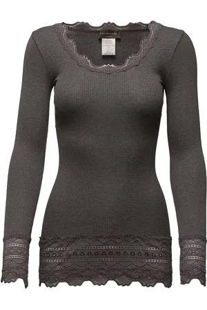 Rosemunde Silk T-Shirt W/ Lace Grey
