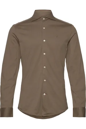 Morris Dressed Jersey Shirt-Slim Fit Khaki