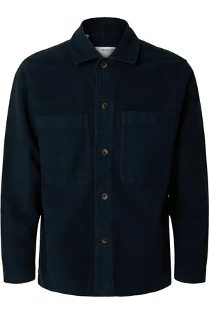 SELECTED Slh-Bent Moleskin Overshirt Ls Navy