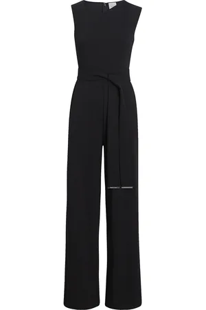 Calvin Klein Scuba Crepe Open Back Jumpsuit Black