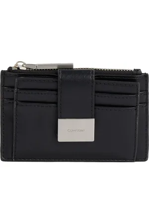 Calvin Klein Hardware Snap Top Zip Cardholder Black