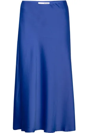 SELECTED Slflena Hw Midi Skirt Noos Blue